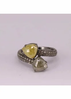 Bague Or blanc Diamants et Saphirs
