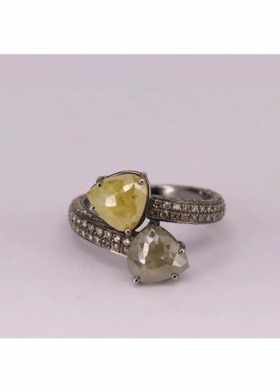 Bague Or blanc Diamants et Saphirs