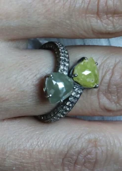 Bague Or blanc Diamants et Saphirs