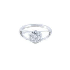 Bague or blanc diamants modèle marguerite