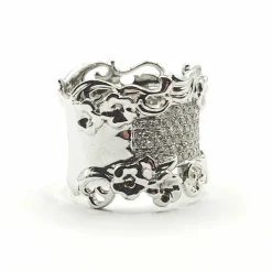 Bague or blanc diamants naturels