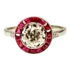 Bague Or blanc Diamants Rubis