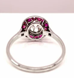 Bague Or blanc Diamants Rubis