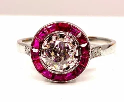 Bague Or blanc Diamants Rubis