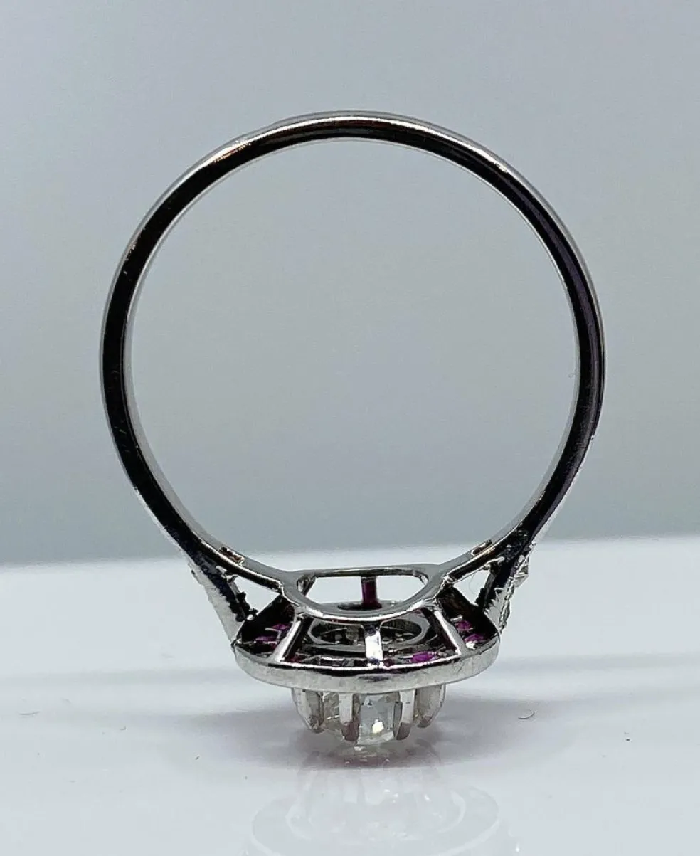 Bague Or blanc Diamants Rubis