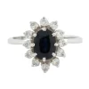 Bague Or blanc Diamants Saphir