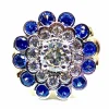 Bague Or blanc Diamants Saphirs