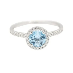 Bague Or blanc Diamants Topaze