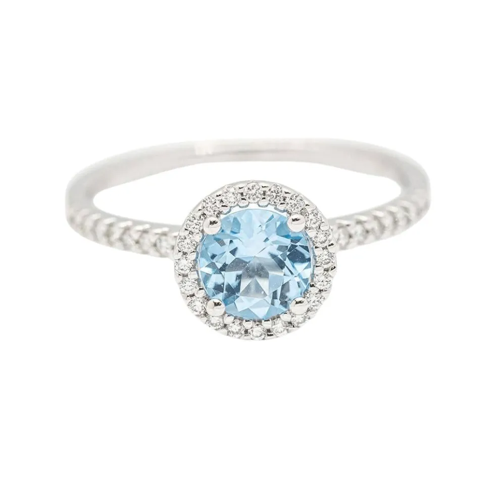 Bague Or blanc Diamants Topaze