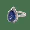 Bague Or Blanc Diamants Tanzanite