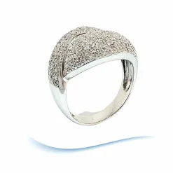 Bague or blanc, diamants total 2 carats