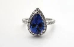 Bague Or Blanc Diamants Tanzanite