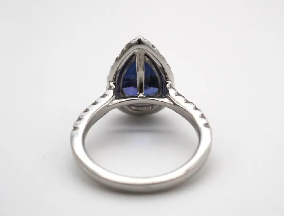 Bague Or Blanc Diamants Tanzanite