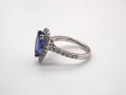 Bague Or Blanc Diamants Tanzanite