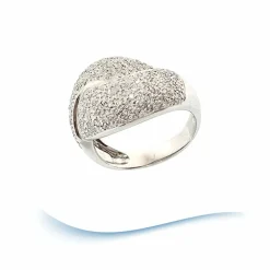 Bague or blanc, diamants total 2 carats