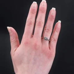 Bague or blanc diamants vintage