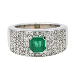 Bague Or blanc Emeraude