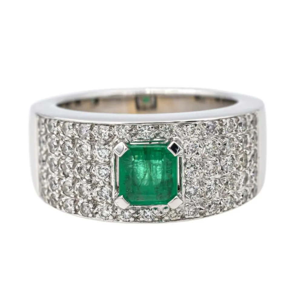 Bague Or blanc Emeraude