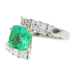 Bague Or blanc Emeraude