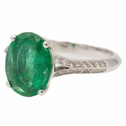 Bague Or blanc Emeraude