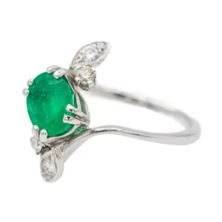 Bague Or blanc Emeraude