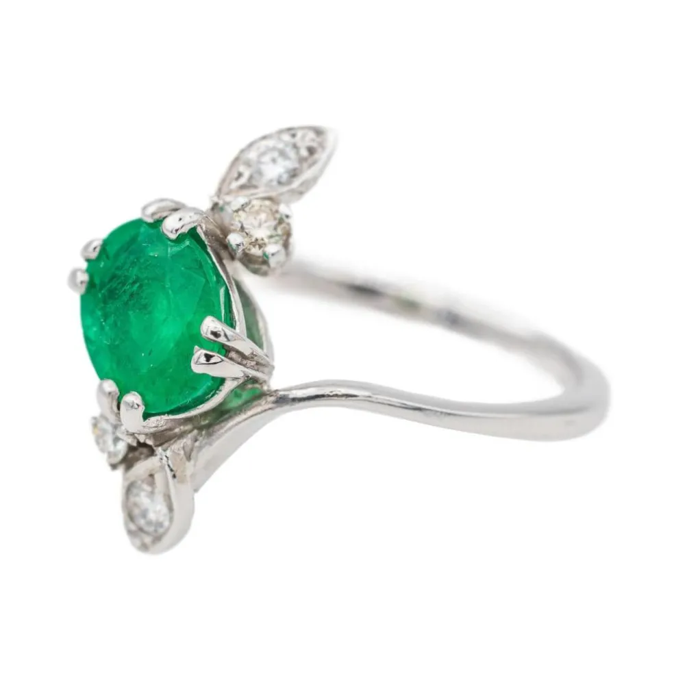 Bague Or blanc Emeraude