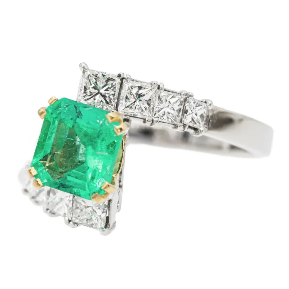 Bague Or blanc Emeraude