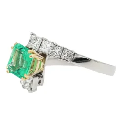 Bague Or blanc Emeraude