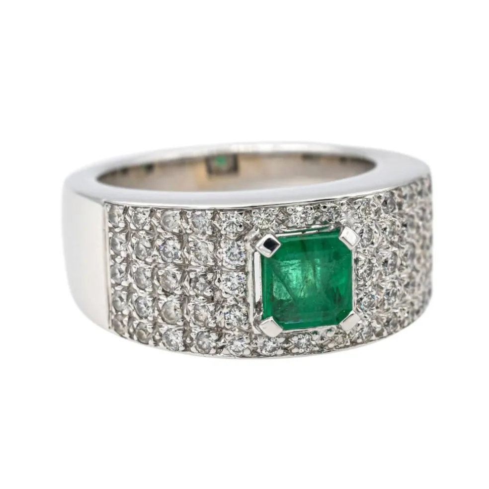Bague Or blanc Emeraude