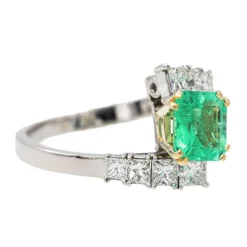 Bague Or blanc Emeraude