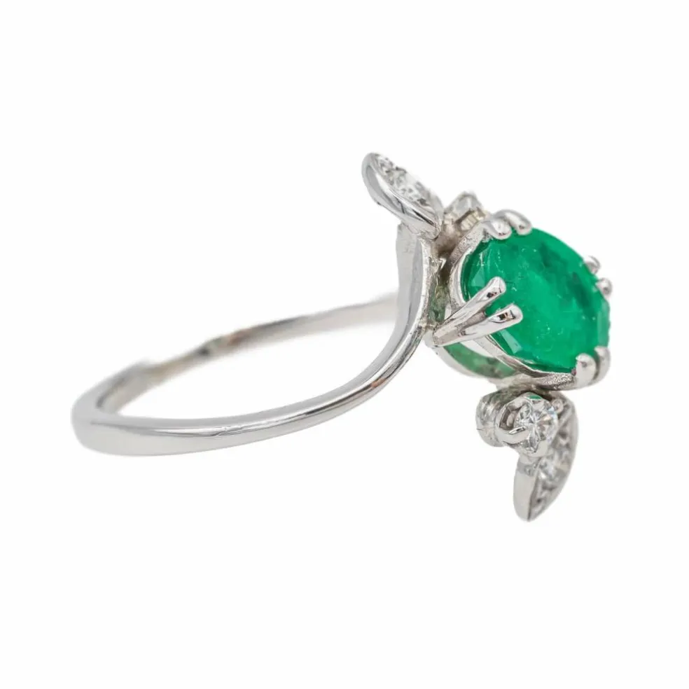 Bague Or blanc Emeraude