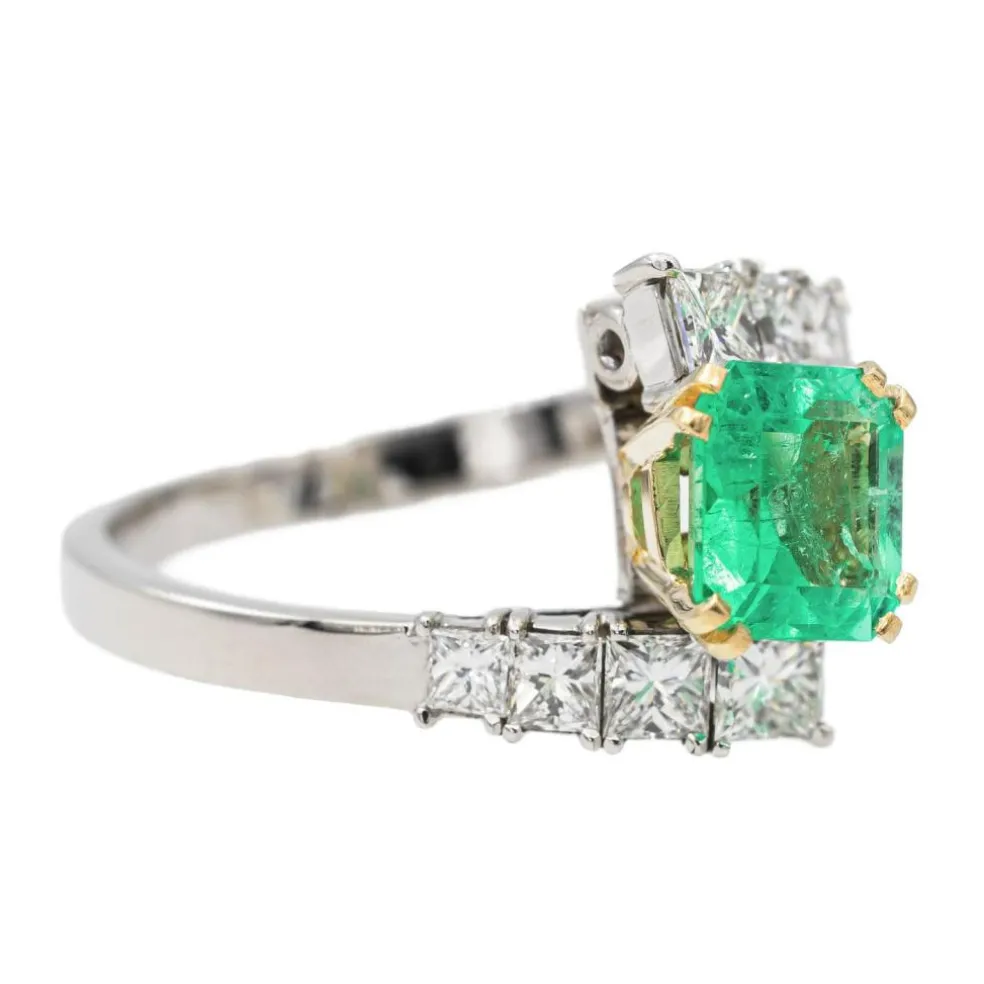 Bague Or blanc Emeraude