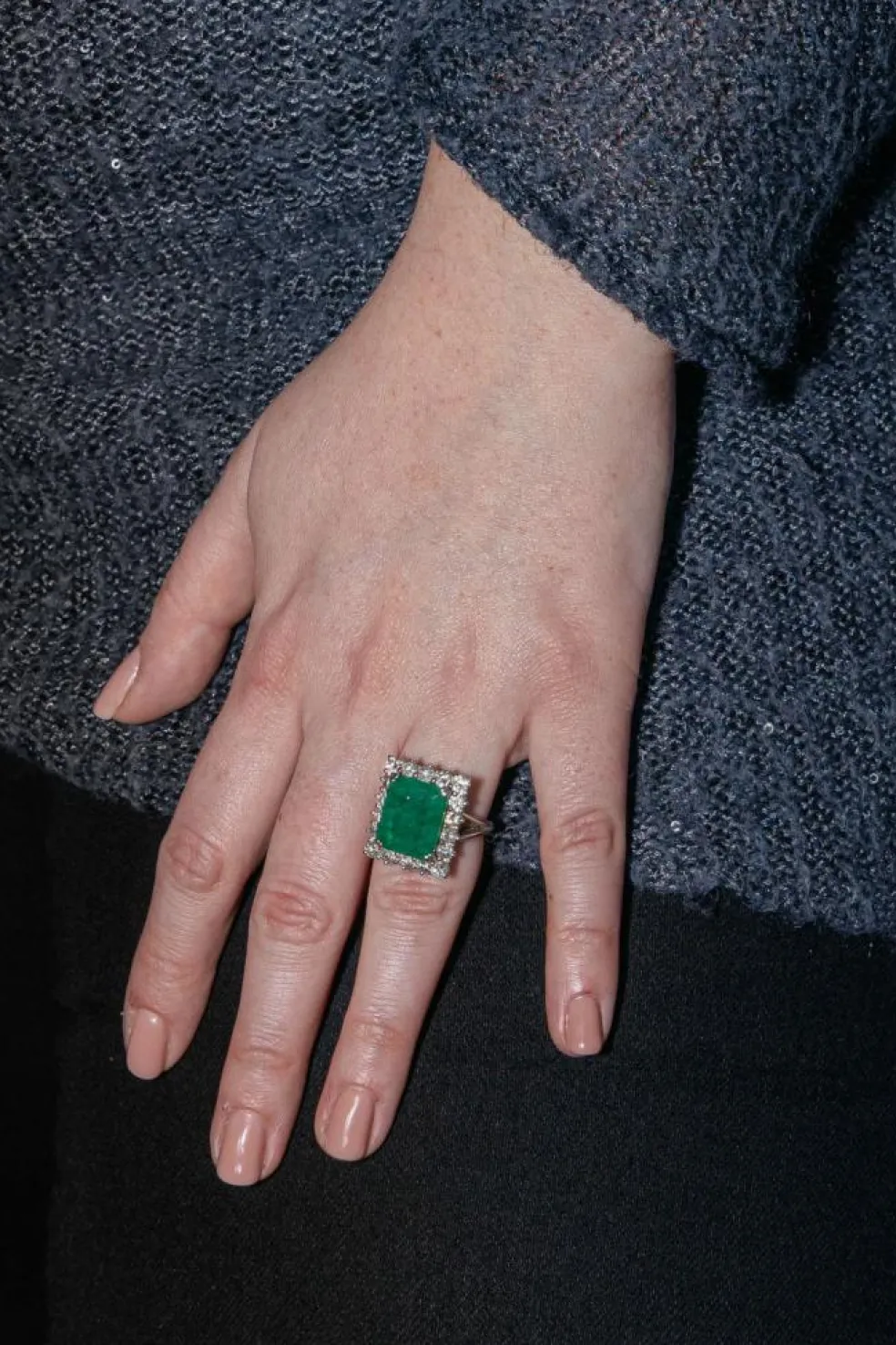 Bague Or blanc Emeraude, Diamant