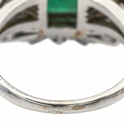 Bague Or blanc Emeraude, Diamant