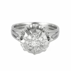 Bague or blanc et diamants