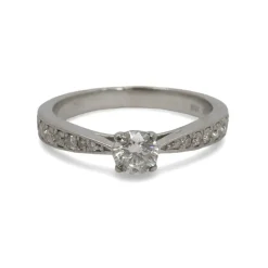 Bague or blanc et diamants 0,53 ct