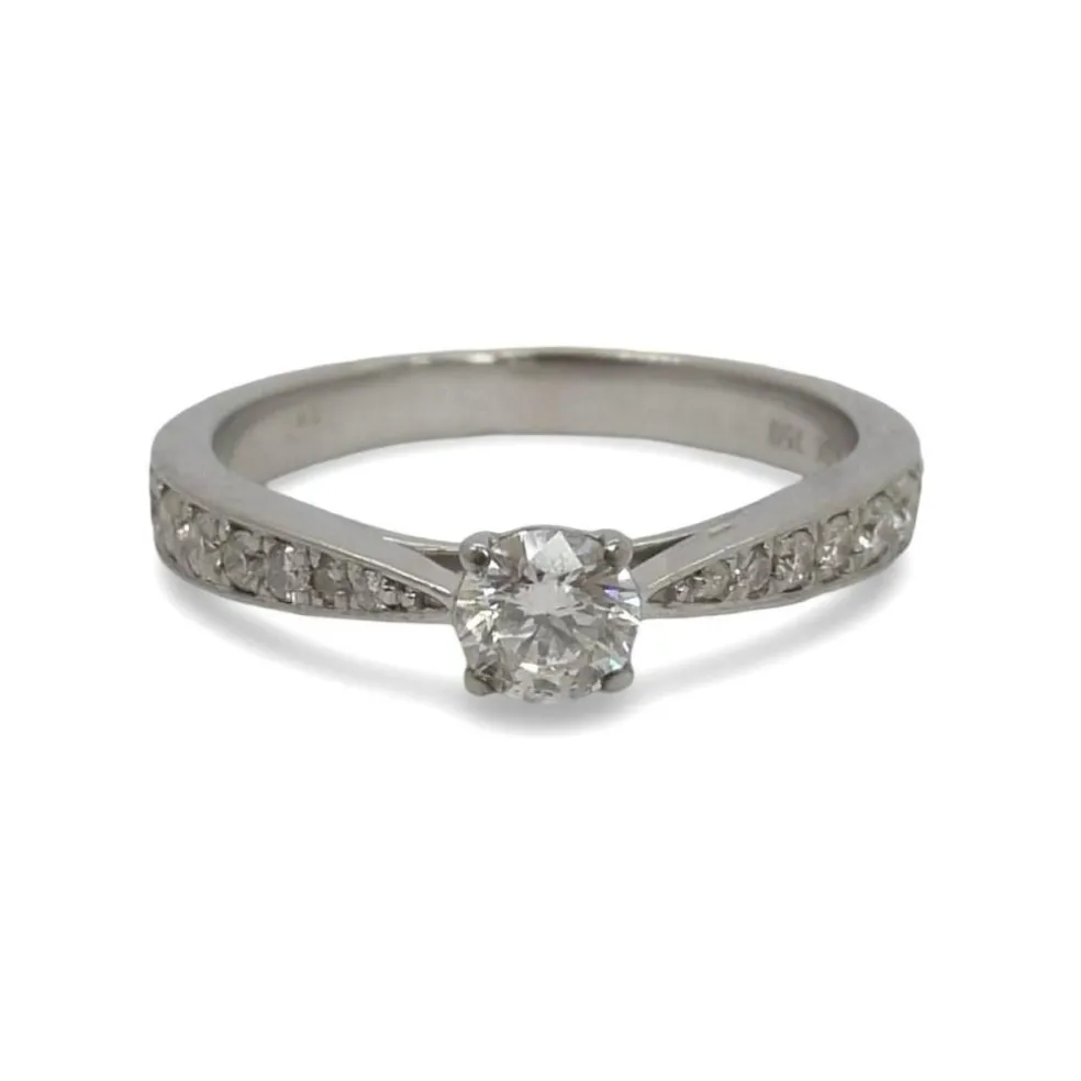 Bague or blanc et diamants 0,53 ct