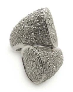Bague or blanc et diamants 1,50 ct