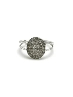 Bague or blanc et diamants 0,82ct