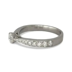 Bague or blanc et diamants 0,53 ct