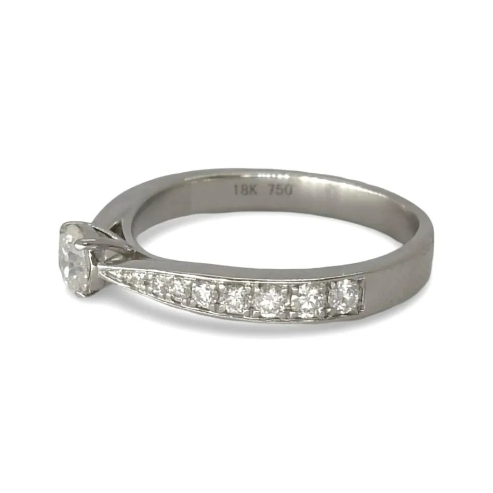 Bague or blanc et diamants 0,53 ct