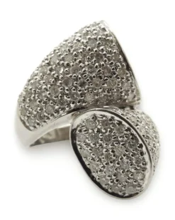 Bague or blanc et diamants 1,50 ct