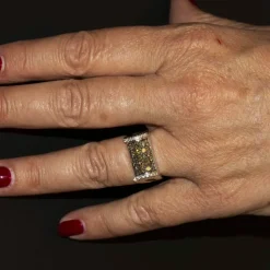 Bague Or blanc et Diamants Champagne