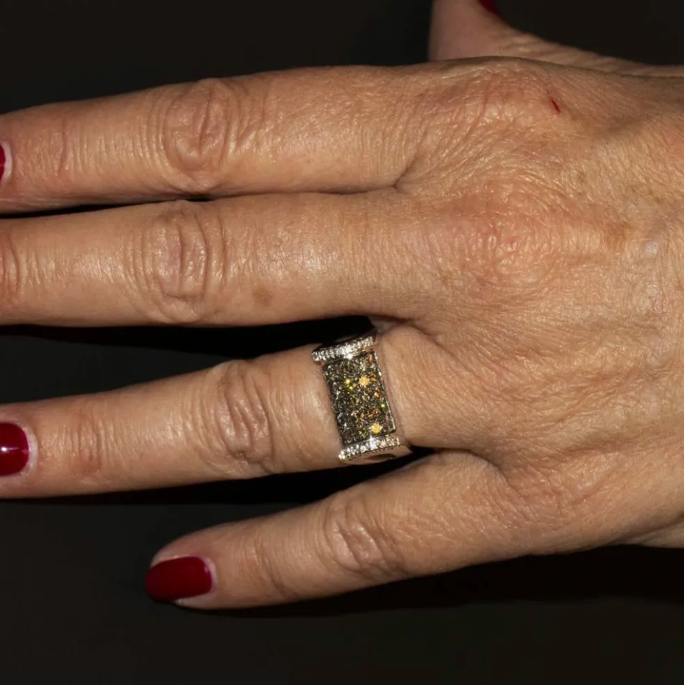Bague Or blanc et Diamants Champagne