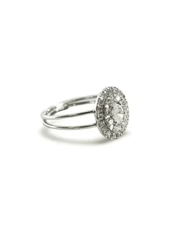 Bague or blanc et diamants 0,82ct