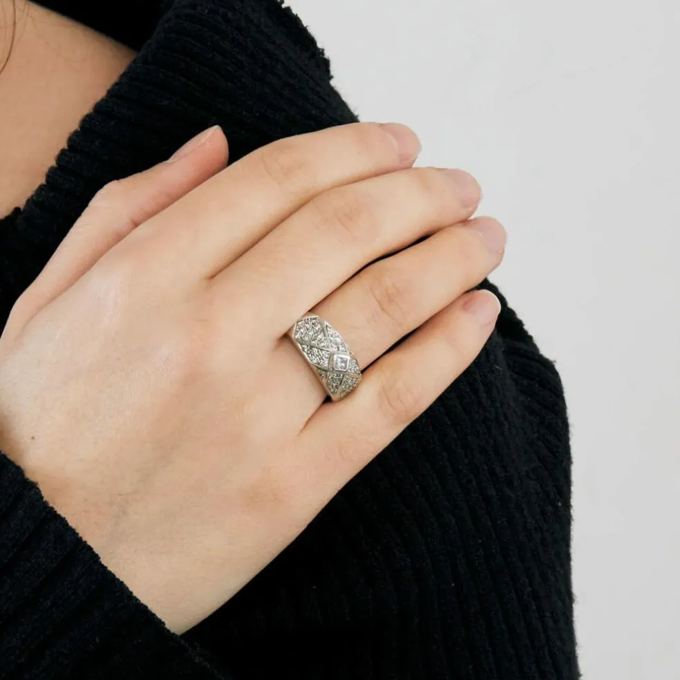 Bague or blanc et diamants