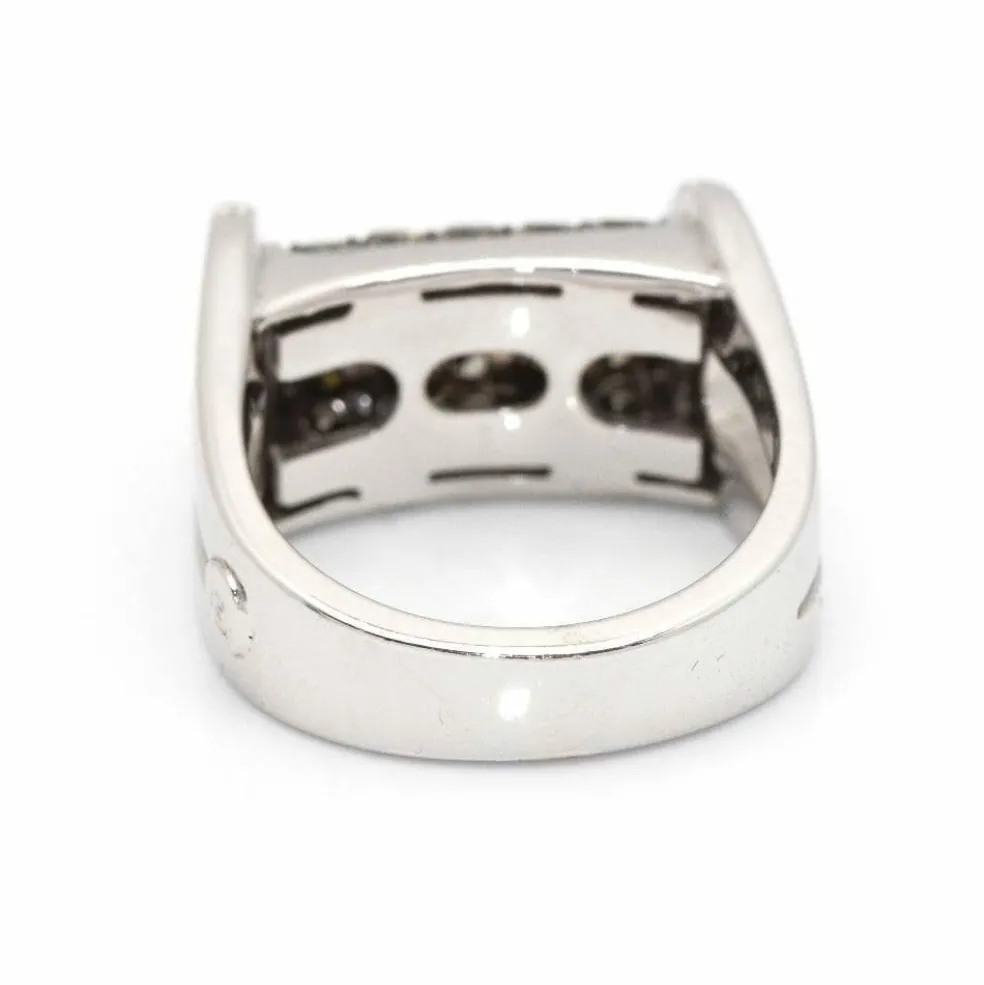 Bague Or blanc et Diamants Champagne