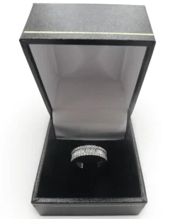 Bague or blanc et diamants 1 ct