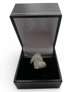 Bague or blanc et diamants 1,50 ct