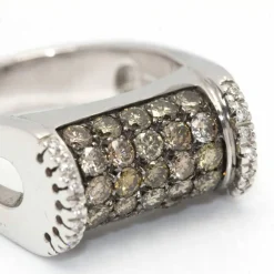 Bague Or blanc et Diamants Champagne